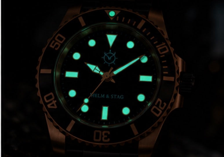Constantia by Helm & Stag luminous dial in low light